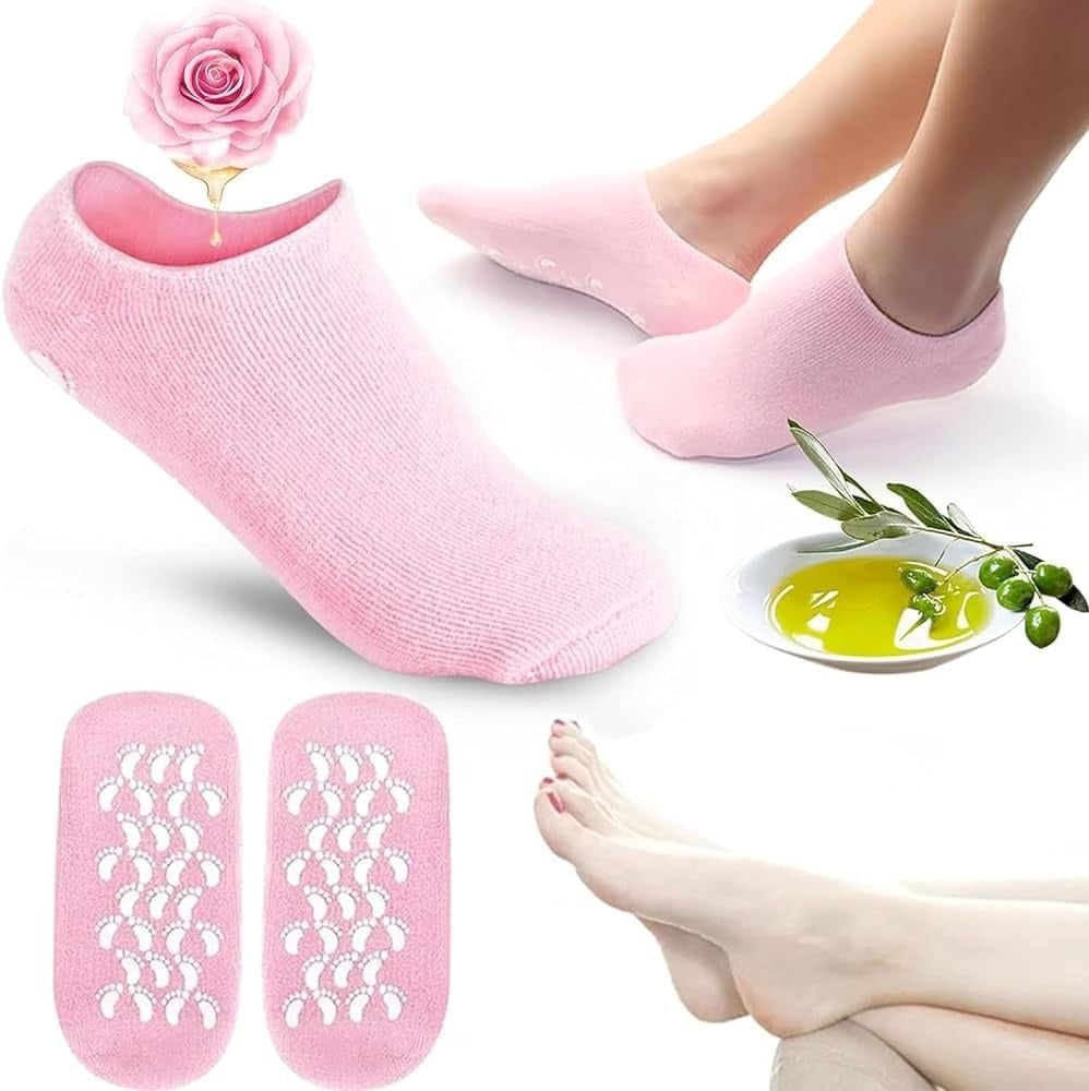 Evox™ - Spa Gel Anti-Moisture Cracked Heel Socks | Reusable Full-Length Silicone Foot Protector for Women & Men | Pedicure Soft Heel Care Socks