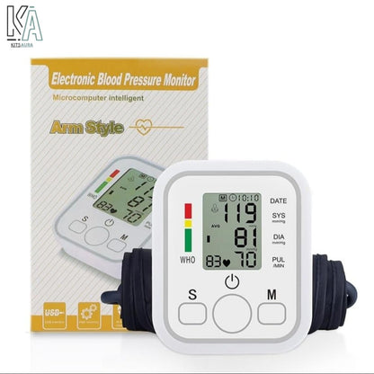 Evox™ - Digital Blood Pressure Monitor | Upper Arm Automatic BP Machine with Large LCD Display | Voice Function | USB Power Supply