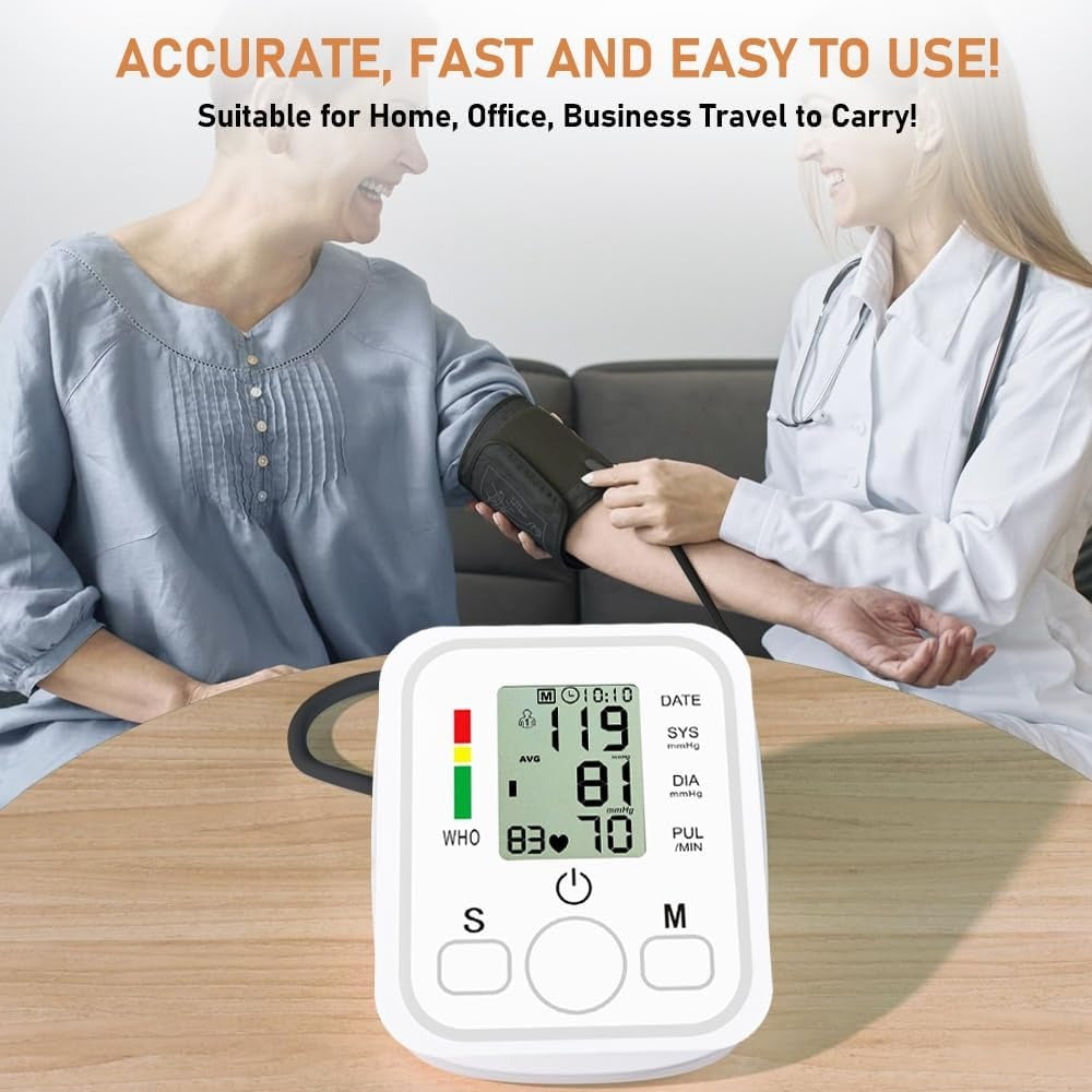 Evox™ - Digital Blood Pressure Monitor | Upper Arm Automatic BP Machine with Large LCD Display | Voice Function | USB Power Supply