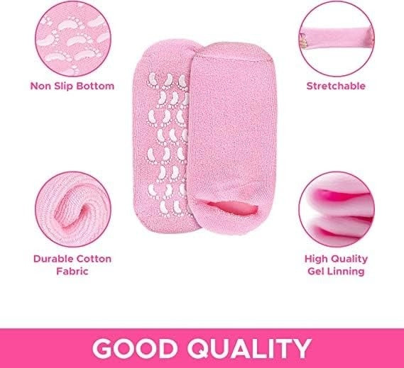 Evox™ - Spa Gel Anti-Moisture Cracked Heel Socks | Reusable Full-Length Silicone Foot Protector for Women & Men | Pedicure Soft Heel Care Socks